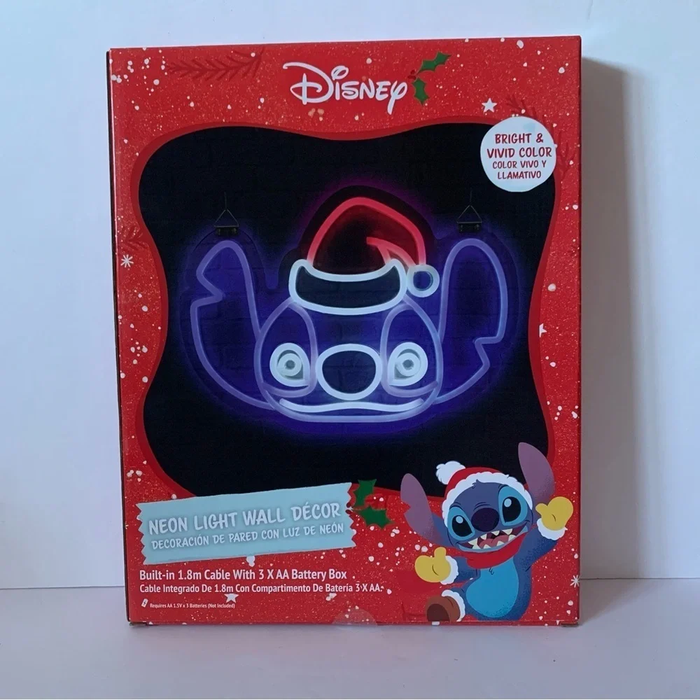 NIB. DISNEY Stitch Neon Light with Santa Hat